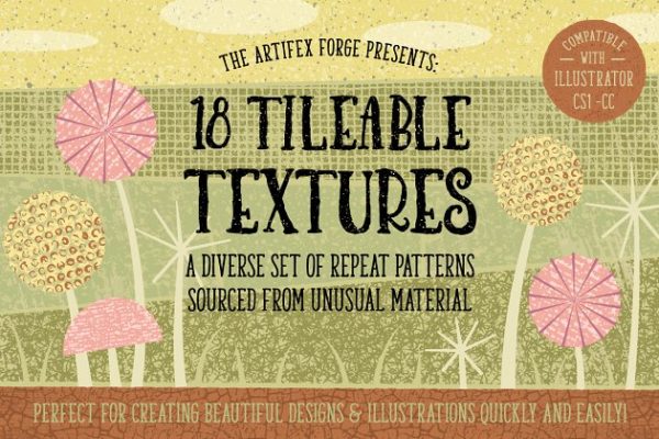 复古怀旧效果线条斑点无缝图案纹理 Tileable Texture – Repeat Patterns