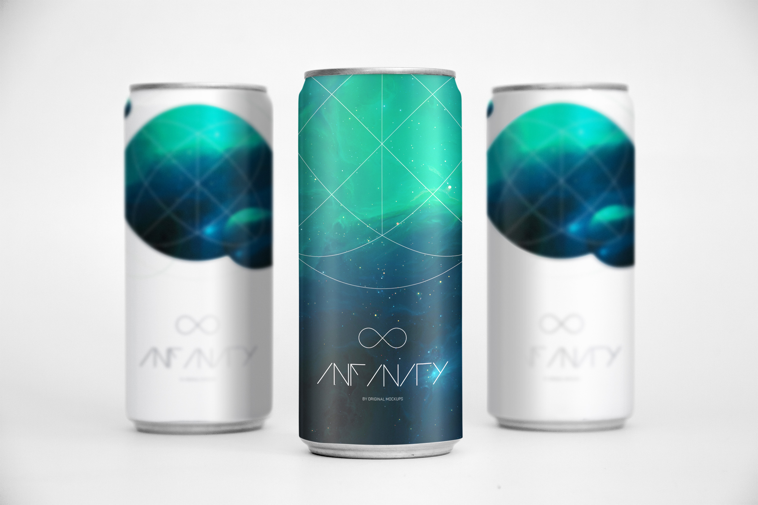 啤酒罐易拉罐罐头外观设计样机02 Sleek Cans Mockup 2插图