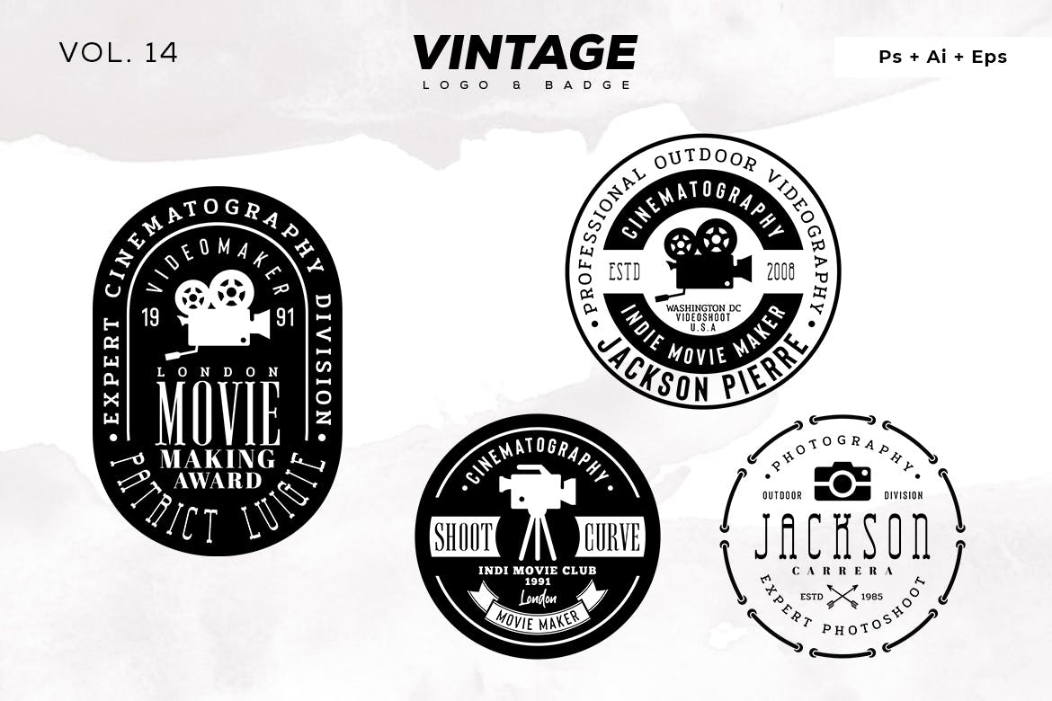 欧美复古设计风格品牌素材库精选LOGO商标模板v14 Vintage Logo & Badge Vol. 14插图