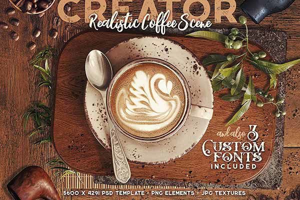高品质的咖啡&amp;咖啡师展示模型Mockups下载[png,jpg,otf,tif]