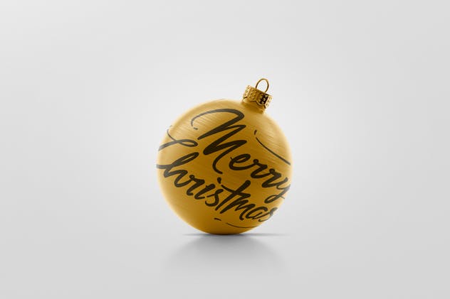 圣诞装饰球样机 Christmas Ball Mockup with Material Options插图(1)