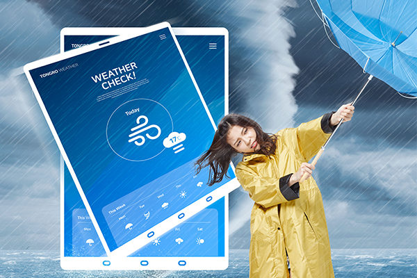 未来天气预报提醒海报设计素材