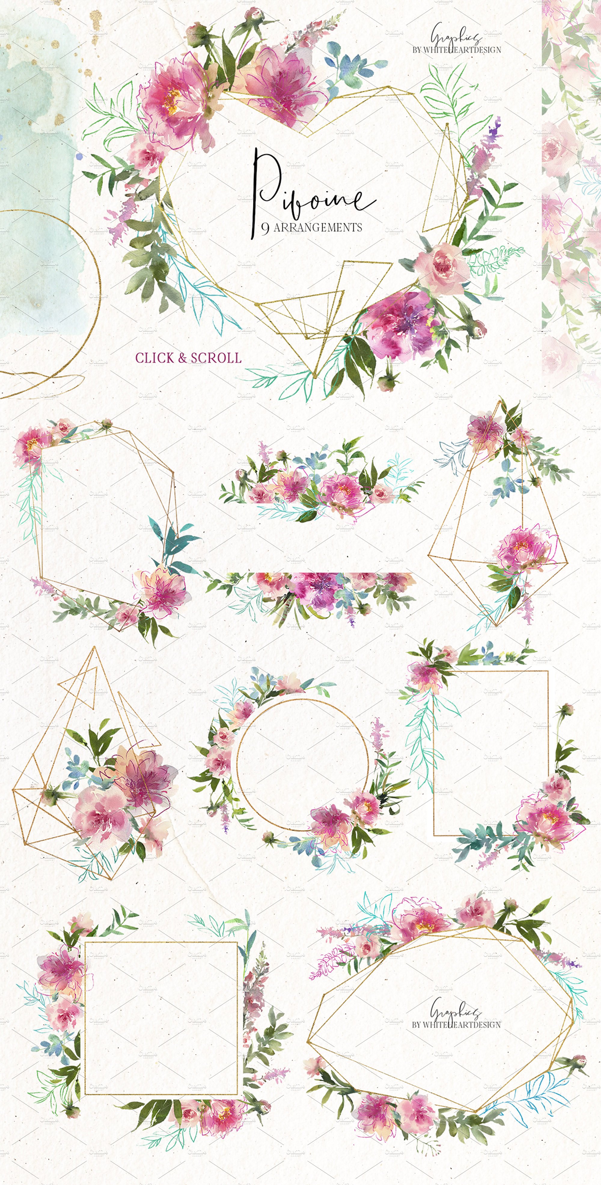 水彩画设计工具包[3.18GB] Pivoine – Watercolor Design Kit插图(5)