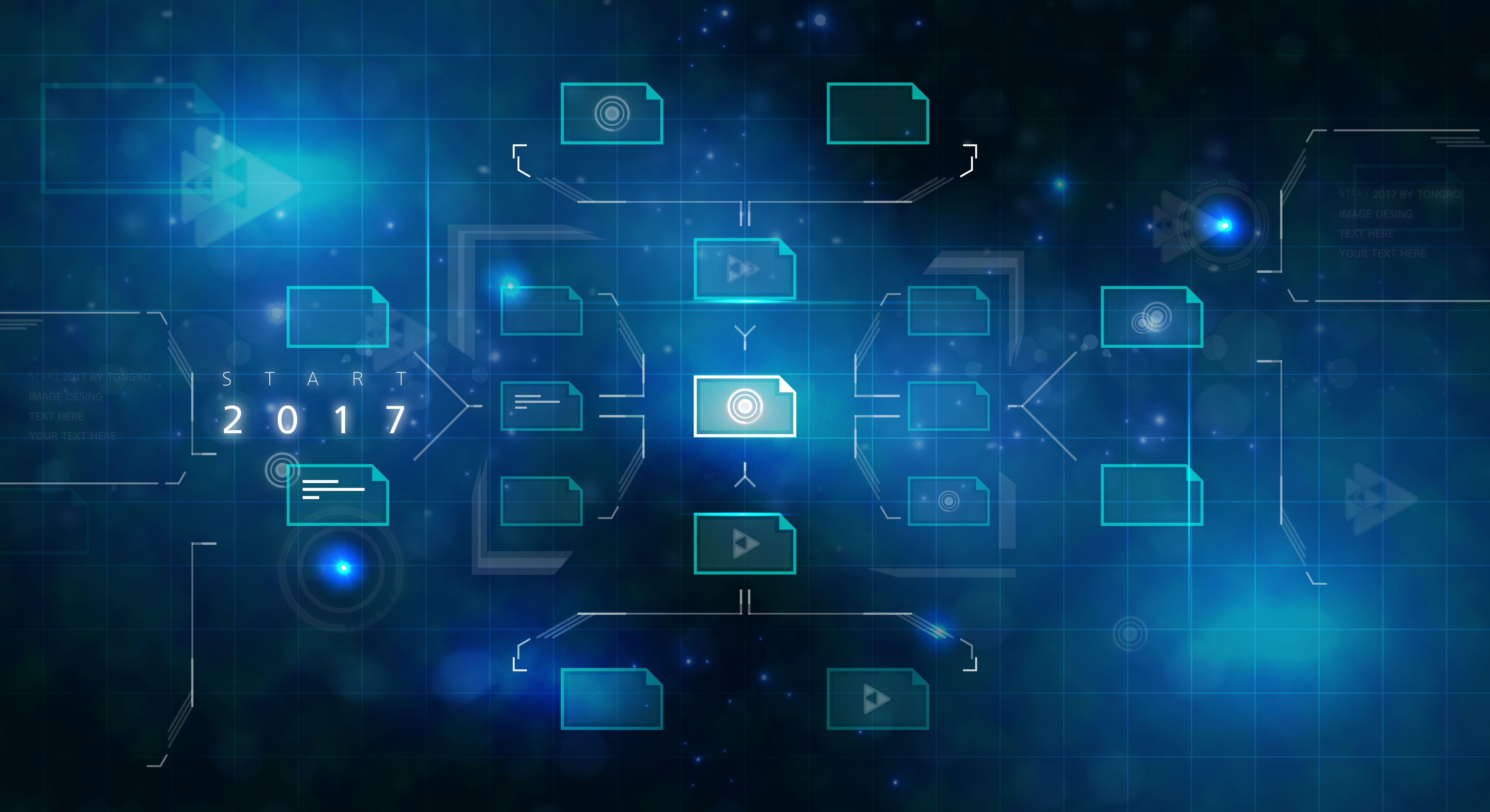 UHD抬头显示UI界面科技元素海报设计套装[PSD]插图(6)