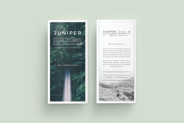 高端优雅风格折页传单设计模板 J U N I P E R Trifold Brochure