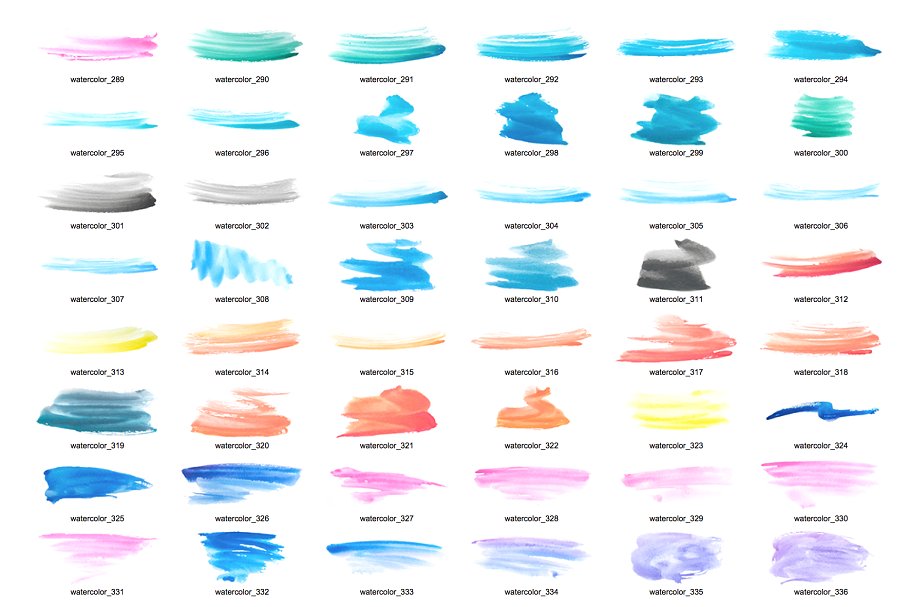 400种风格水彩创意纹理 Watercolor 400 png textures插图(7)