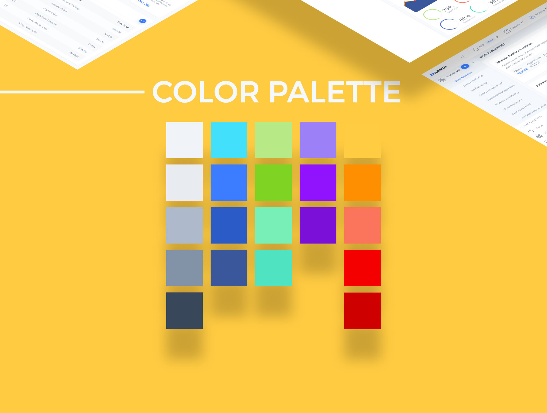 素材库下午茶：Admin管理后台仪表盘网页UI KIT套装模板下载[Sketch]插图(2)