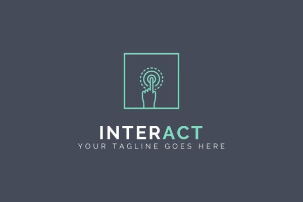人机交互系统抽象Logo设计素材库精选模板 Interact – Abstract Logo Template