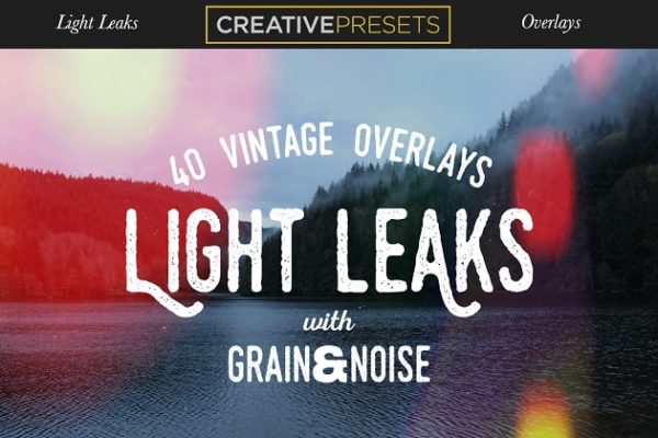 40款复古怀旧风格漏光照片效果叠层纹理 Light Leaks Overlays