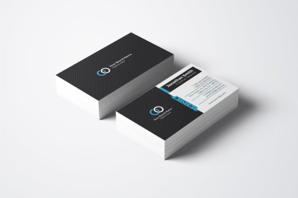 商务公司适用的企业素材库精选名片模板v48 Business Card Template.v48