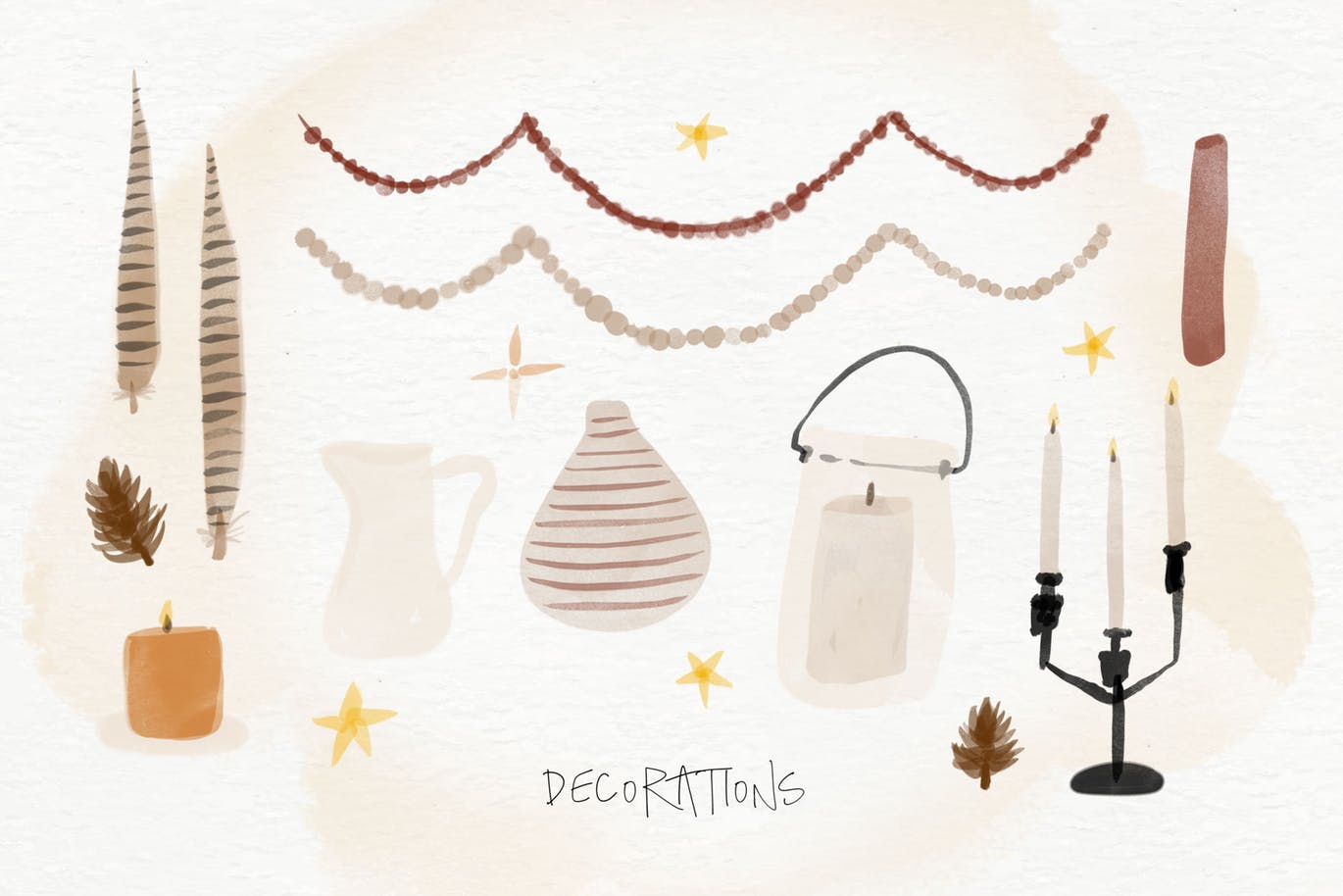 秋天主题水彩手绘图案设计素材包 Autumn Watercolor Kit插图(7)