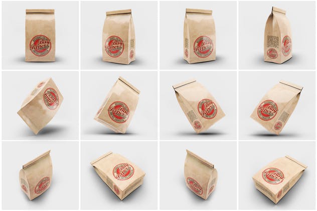 牛皮纸外带打包纸袋样机模板 Paper Bag Mock-Up插图(2)