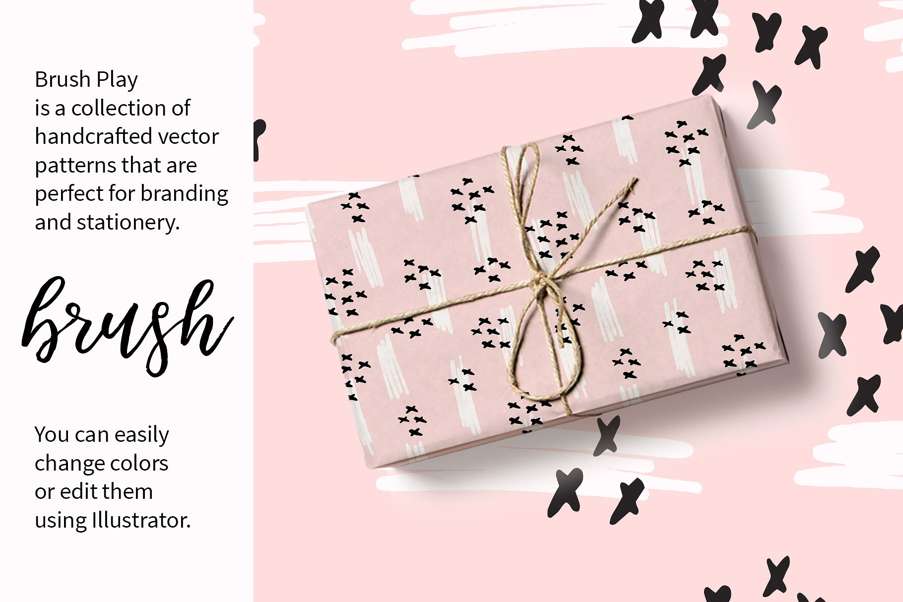 抽象画笔图案纹理 Brush Play Abstract Patterns插图(1)