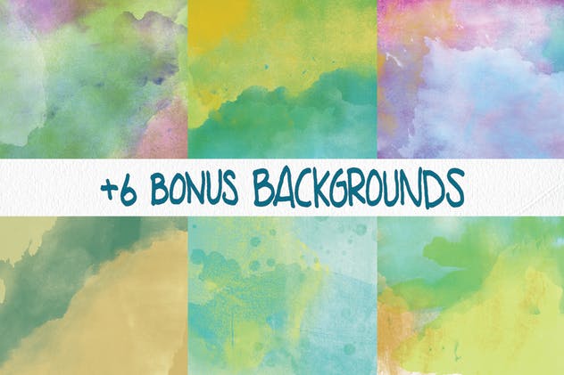 48组四季色彩水彩肌理纹理背景 48 Watercolor Backgrounds插图(4)