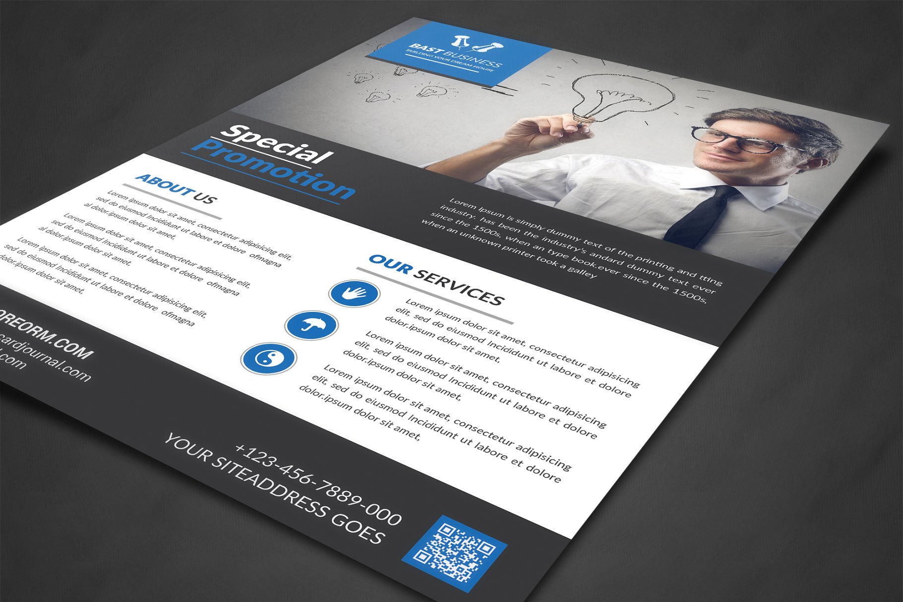 公司业务传单模板/广告模板 Corporate Business Flyer Template插图(1)