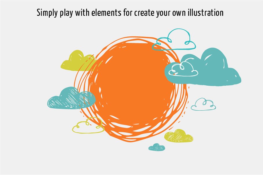 100%手绘矢量图形 Hand drawn shapes set插图(1)