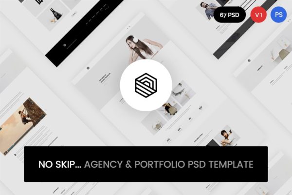 创意设计代理/产品案例展示网站设计PSD模板 No Skip – Creative Agency &amp; Portfolio PSD Template