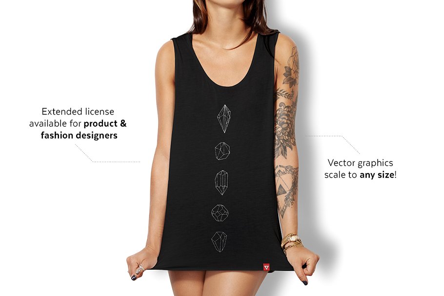 各种形状水晶矢量图形素材 Crystals Vector Illustration Set插图(3)