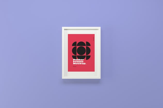 海报/照片简约白色框架样机模板 Poster Frame Mockups插图(2)