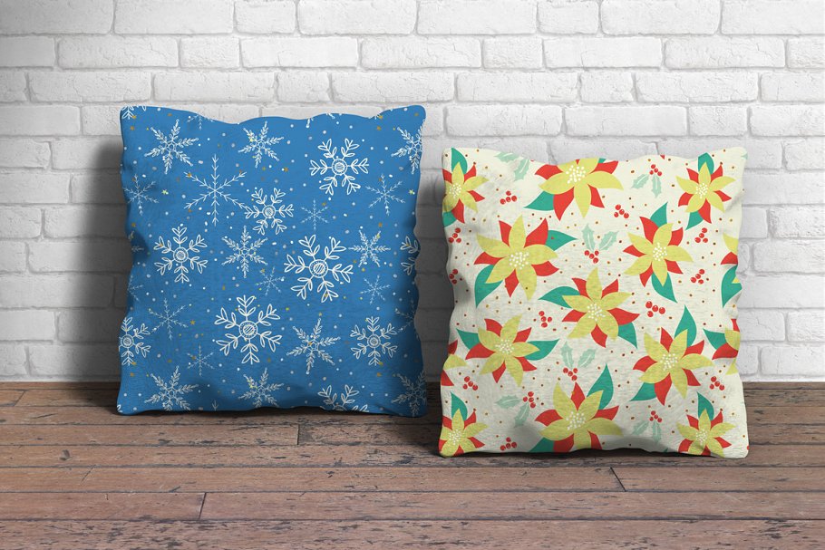 圣诞节主题礼品包装纸张图案纹理v2 Christmas Seamless Patterns v.2插图(3)