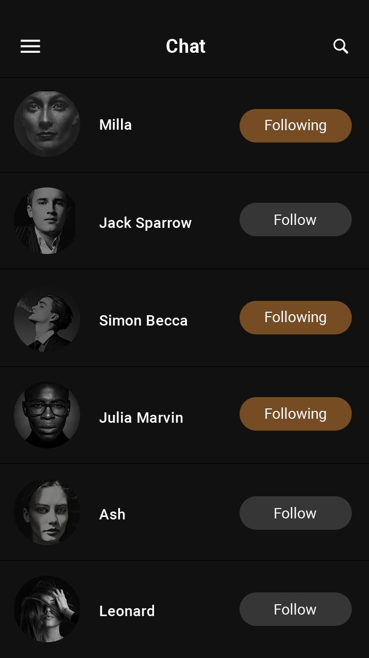 即时聊天工具应用界面 UI 套件 Chat & Messages – Gold & Coal UI Kit插图(2)