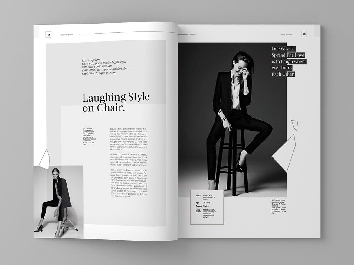 高端简约排版风格女性主题杂志设计模板 Feminic – Magazine Template插图(7)