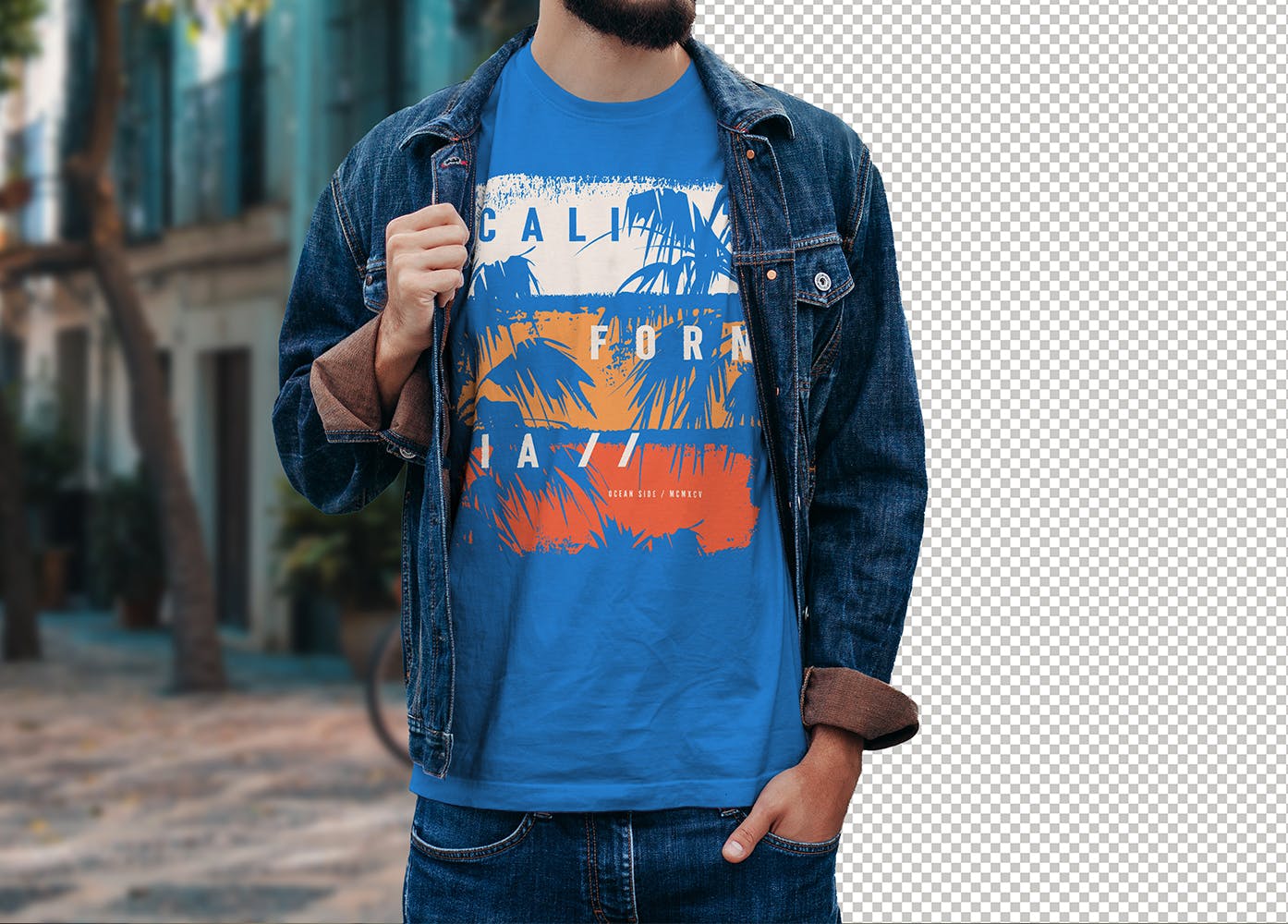 冬日T恤印花设计效果图样机素材库精选07 Winter T-Shirt Mockup 07插图(3)