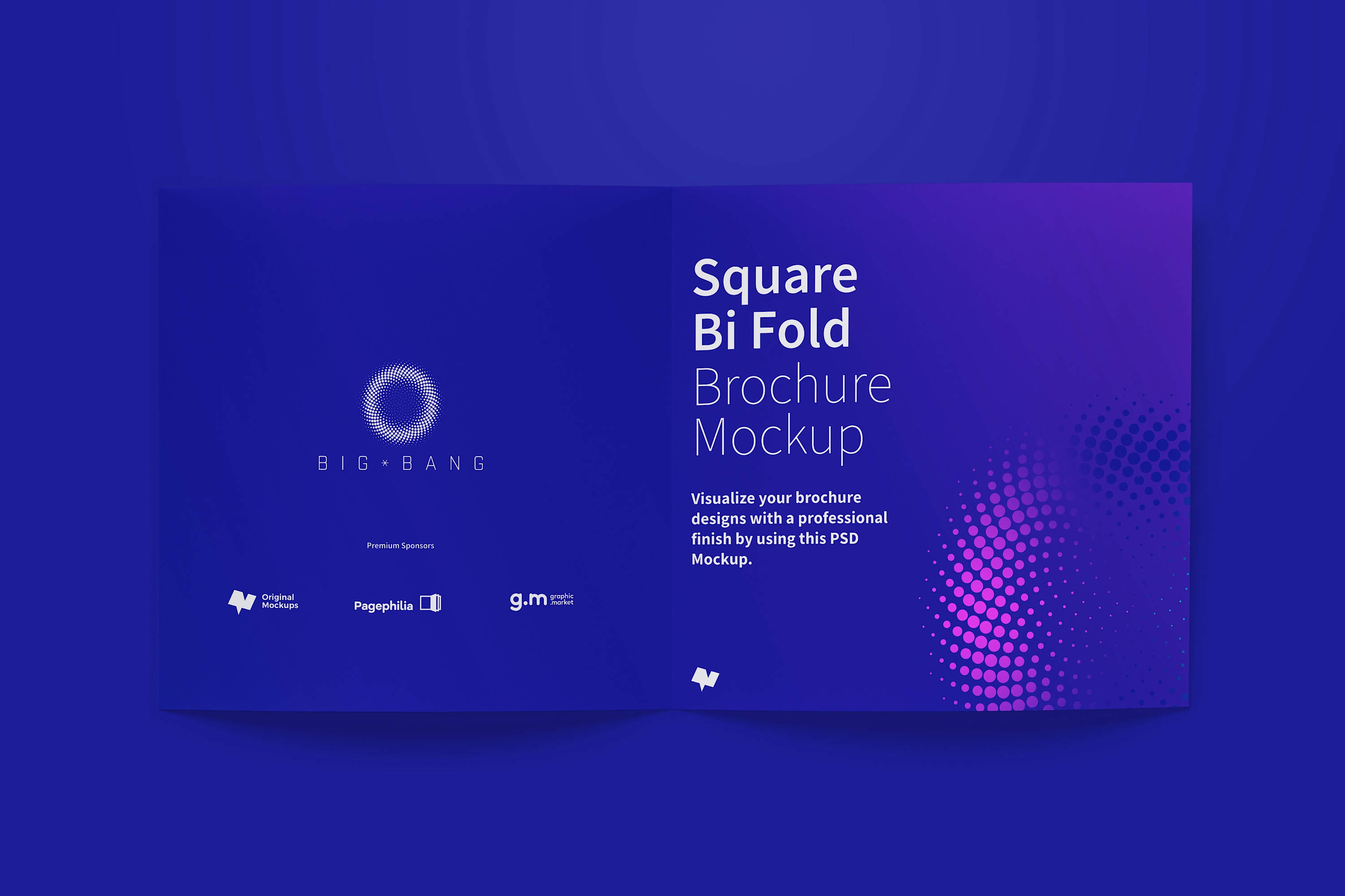 方形双折页企业宣传册＆传单设计效果图样机03 Square Bi Fold Brochure Mockup 03插图(5)