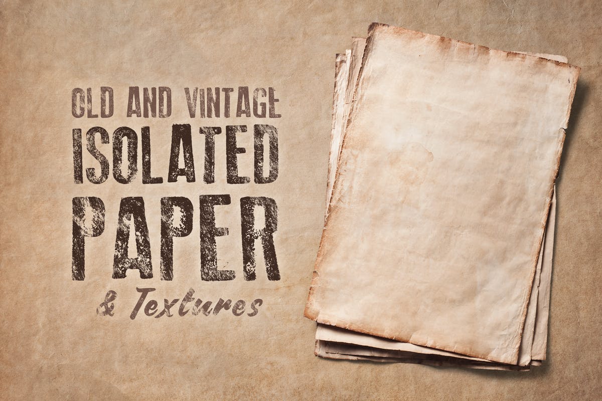 复古破旧纸张纹理 Old Isolated Papers and Textures插图