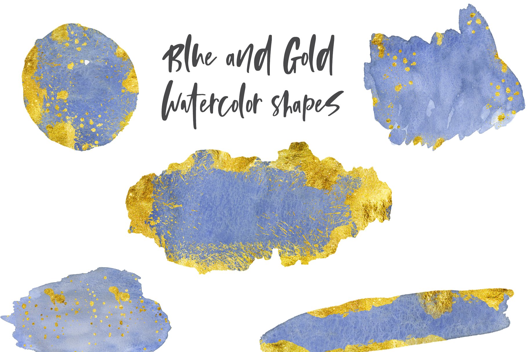 金箔点缀水彩纹理合集 Watercolor and Gold Texture Pack插图(3)