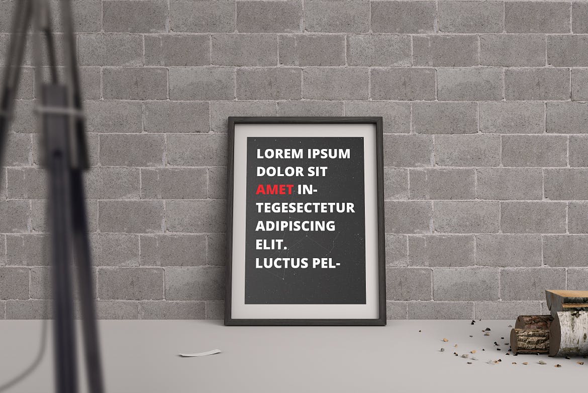 A3/A4规格海报设计画框样机模板 A3 / A4 Poster Mock-up插图(2)