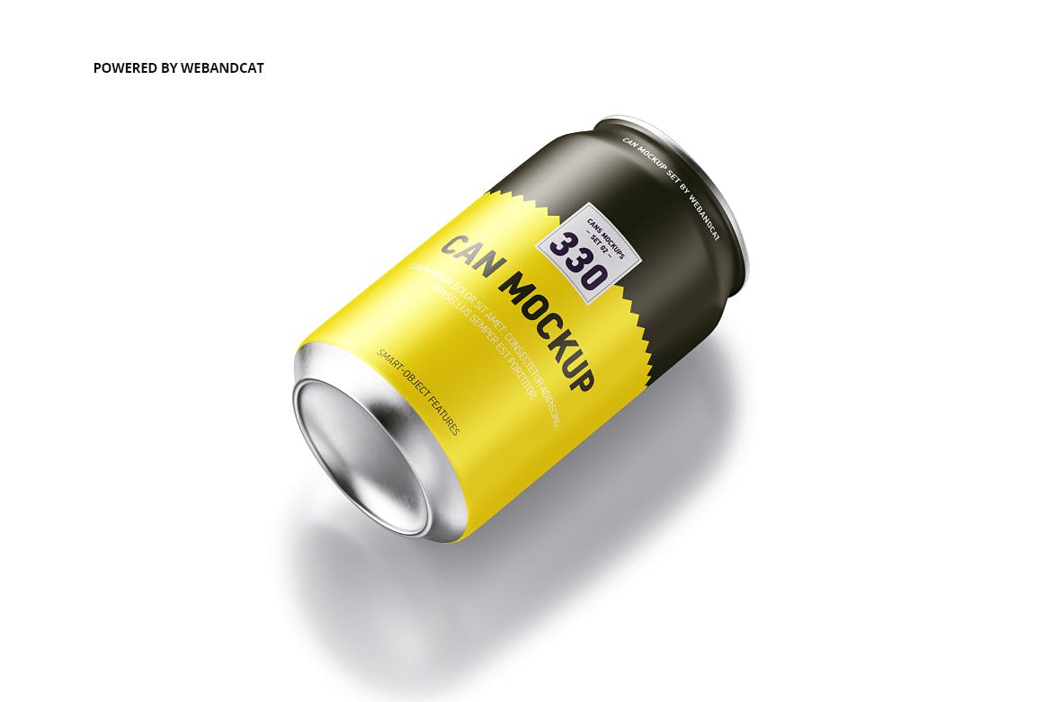330ML容量易拉罐头外观设计样机模板 330ml Can Mock-up插图(5)