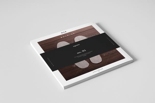 方形杂志画册样机 Square Magazine Mock-up插图(5)