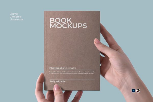 牛皮纸图书封面设计图案样机素材库精选 Book Mockups