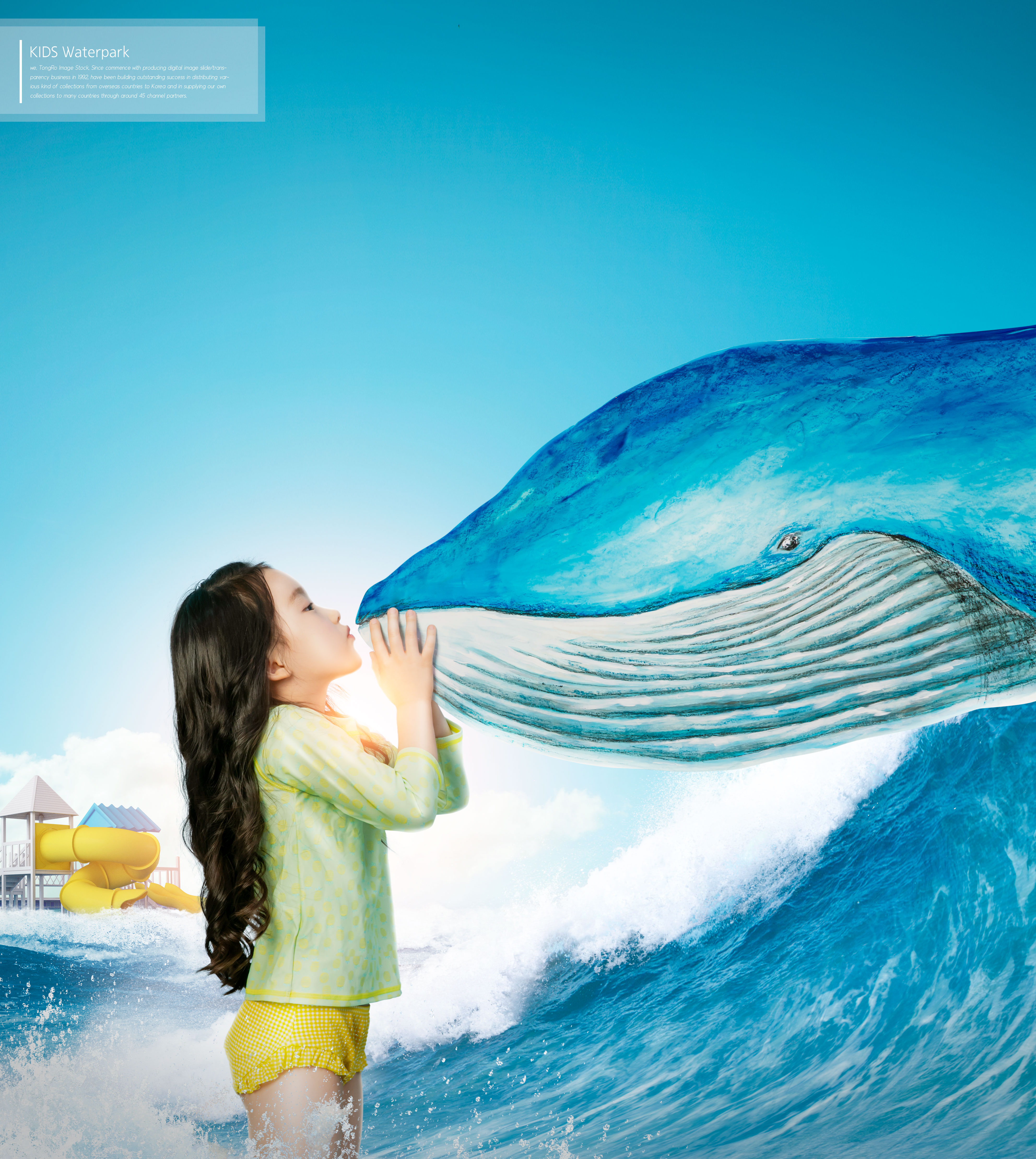 夏季暑假儿童水上乐园活动广告海报设计套装插图