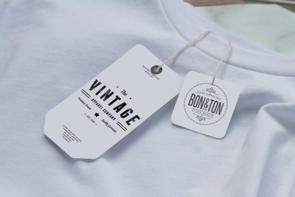服装吊牌标签设计样机模板 Clothing Label Mockup