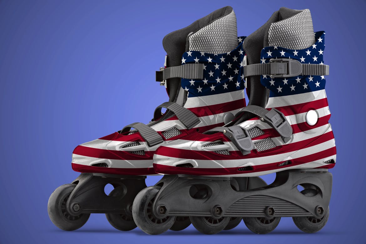 旱冰鞋溜冰鞋外观设计样机素材库精选模板 Roller_Skate-Mockup插图(1)