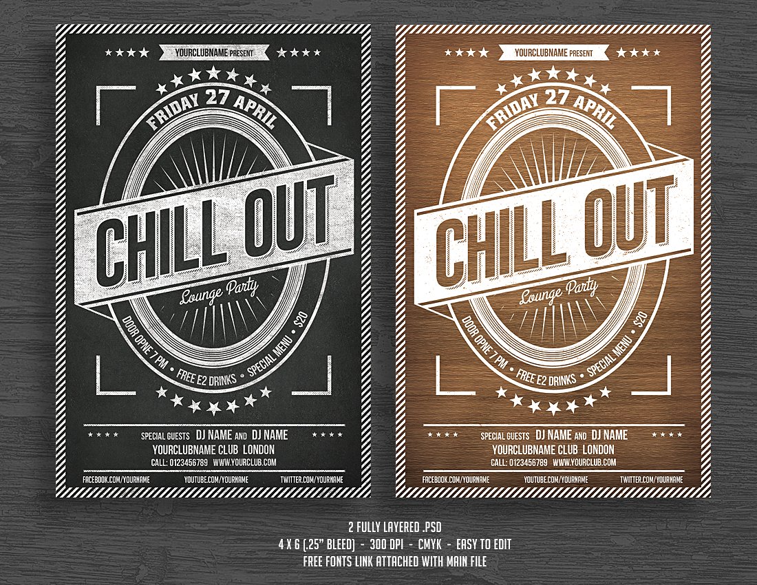 轻吧活动传单/海报设计素材 Chill Out Flyer/Poster插图