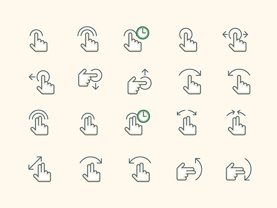 38 Gesture Icons素材之家精选sketch素材