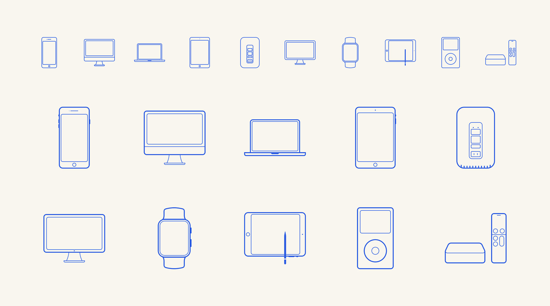 Apple 设备线性图标