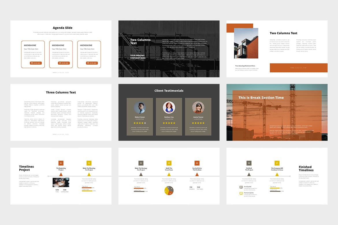 建筑与工程企业&项目介绍素材库精选PPT模板 Kiniva : Construction & Engineering Powerpoint插图(3)