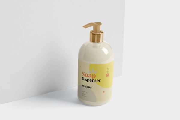 沐浴露/洗发水按压瓶外观设计样机 Soap Dispenser Mockup – Round Shape