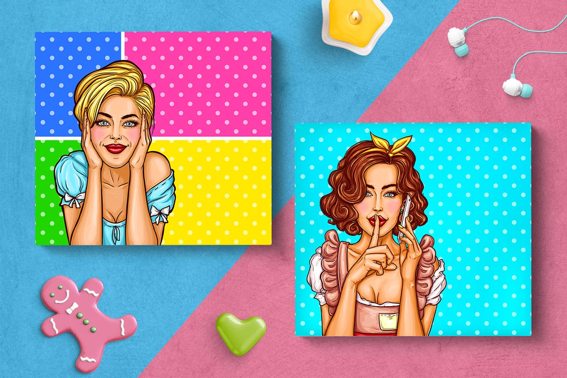 美式时尚女性产品包装插画插图 [Ai]插图(7)