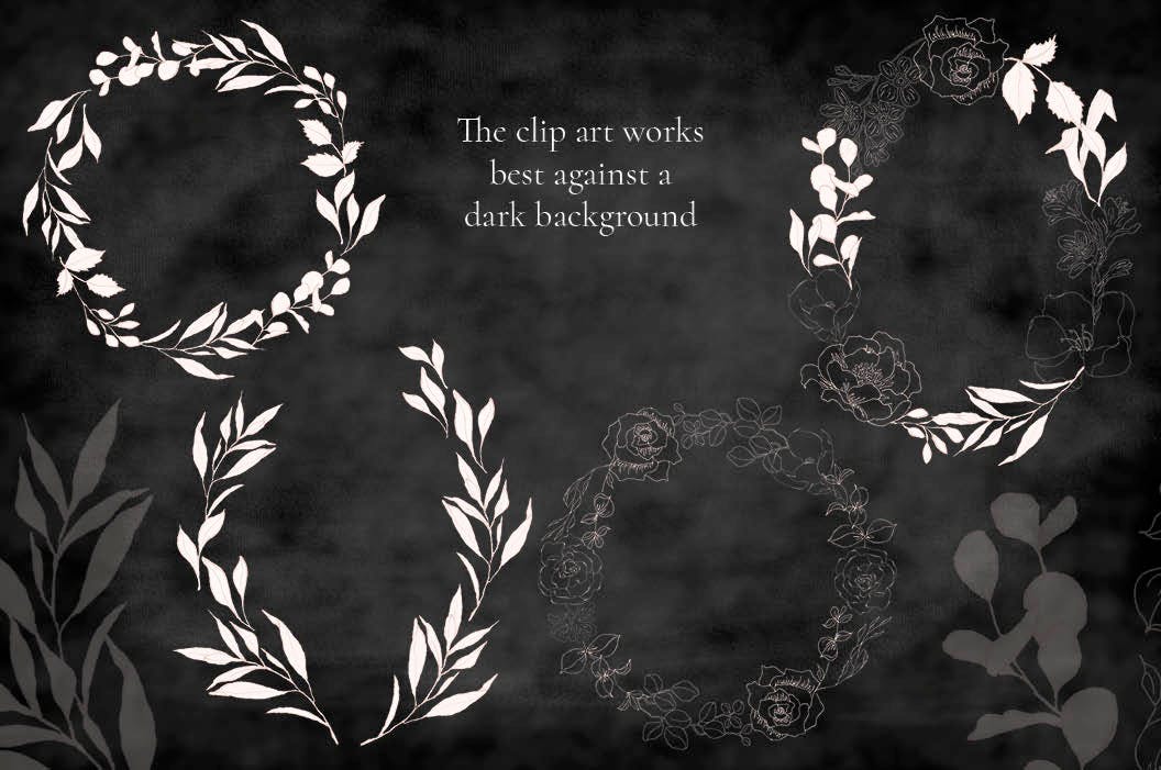 腮红色水彩手绘叶子图案剪贴画PNG素材 Blush Foliage Clip Art Bundle插图(2)