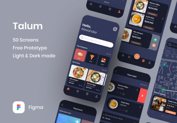 素材库下午茶：美食外送APP UI KIT套装下载 [XD]