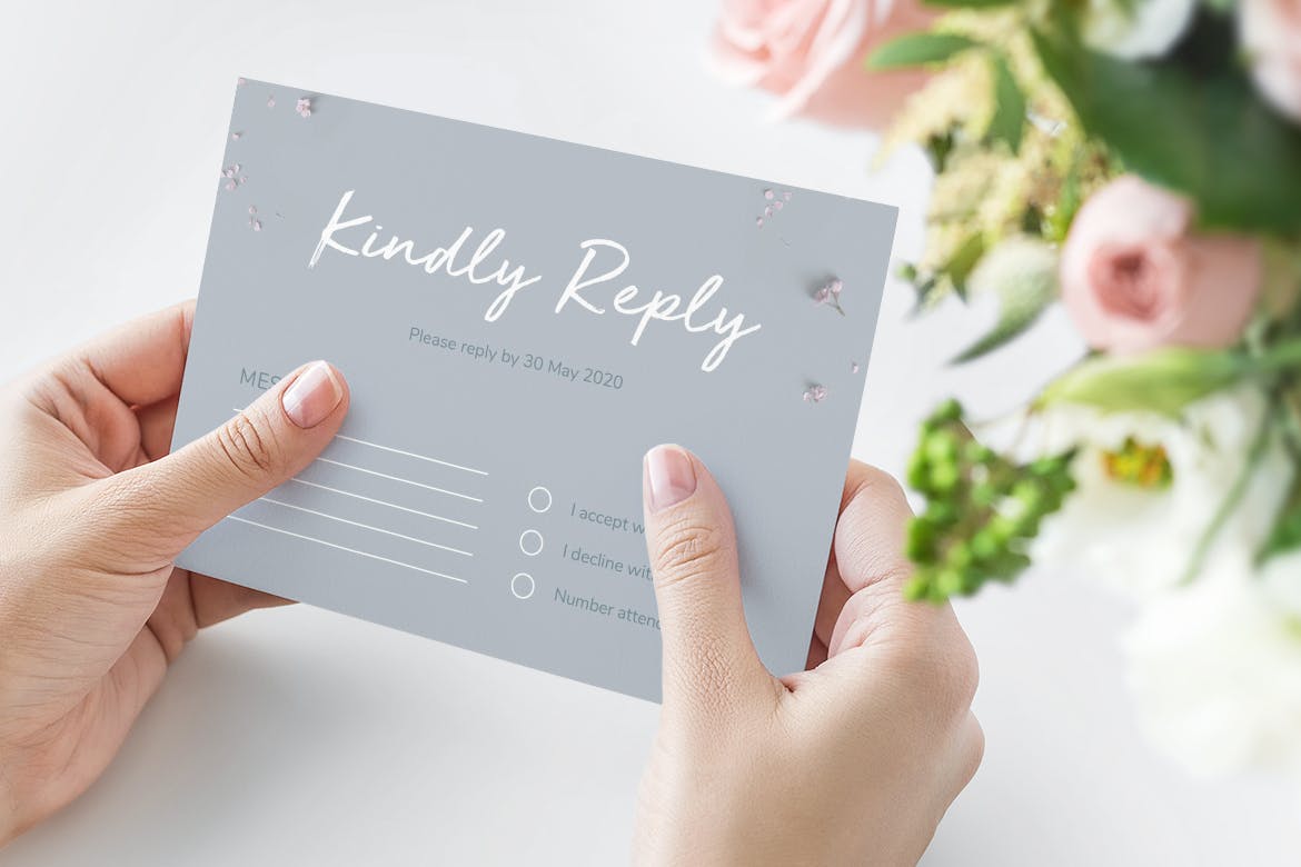 折纸艺术装饰风格婚礼邀请设计套件 Wedding Invitation Suite插图(11)