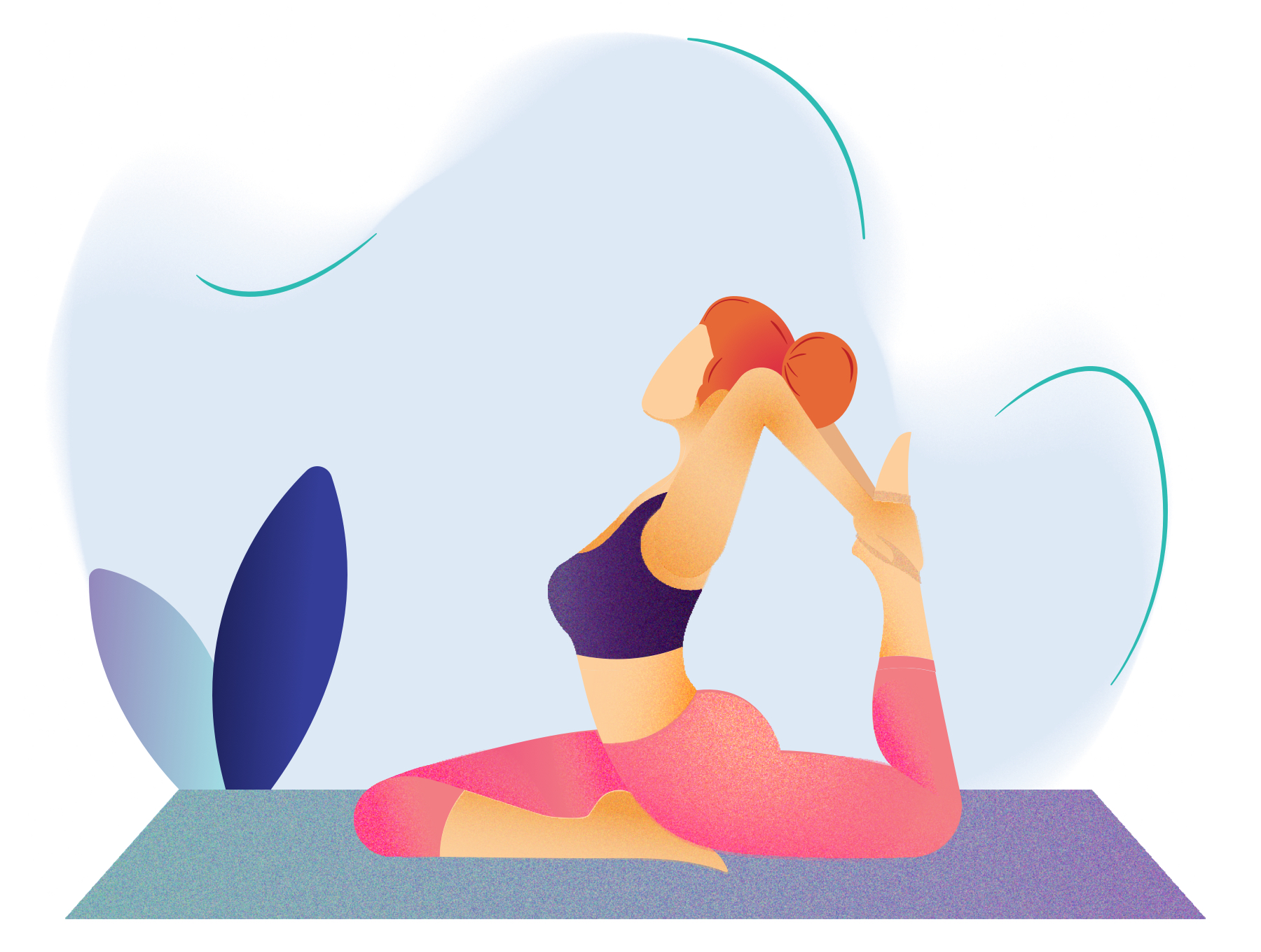 个性的瑜伽运动插画风格下载[Ai]插图(2)