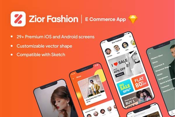 素材库下午茶：时尚电商iOS APP UI KIT下载 [Sketch]
