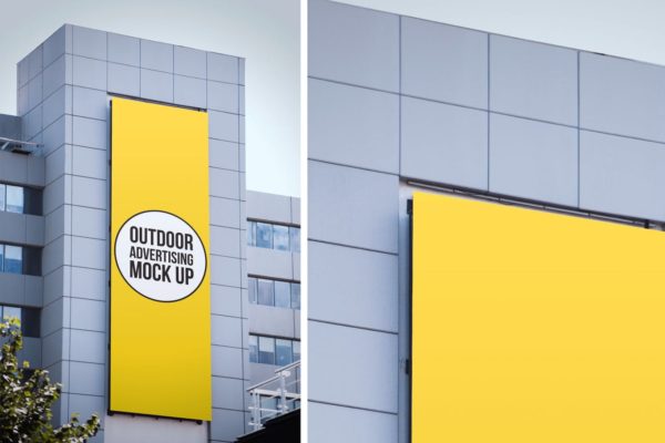 大型楼体广告牌设计效果图样机模板#8 Outdoor Advertisement Mockup Template #8