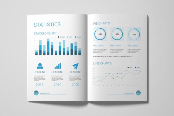 A5企业市场营市场销数据报告样机 A5 Magazine Mockup